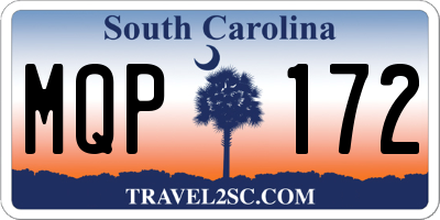 SC license plate MQP172