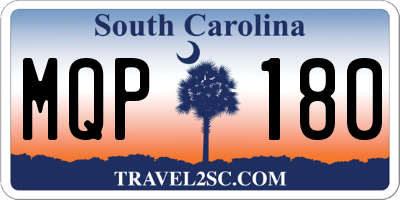 SC license plate MQP180