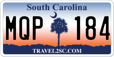 SC license plate MQP184