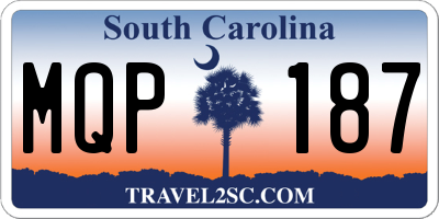 SC license plate MQP187