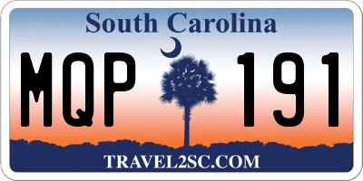 SC license plate MQP191