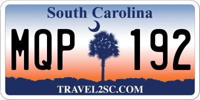 SC license plate MQP192
