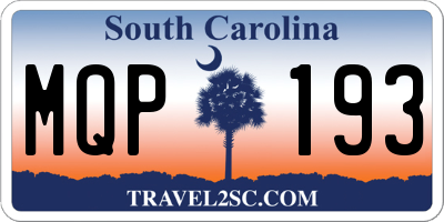 SC license plate MQP193