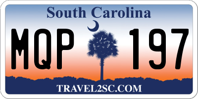 SC license plate MQP197