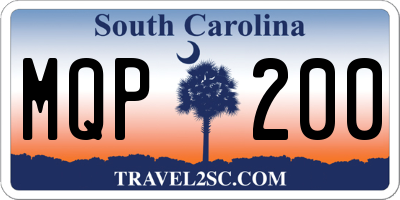 SC license plate MQP200