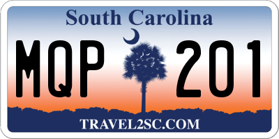SC license plate MQP201