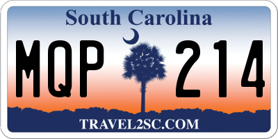 SC license plate MQP214