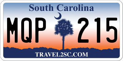 SC license plate MQP215