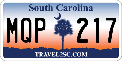 SC license plate MQP217