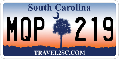SC license plate MQP219