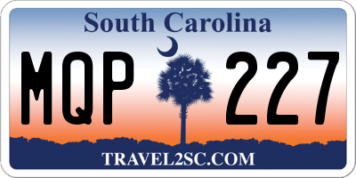 SC license plate MQP227