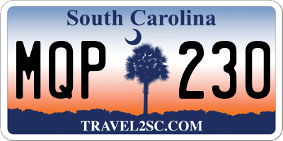 SC license plate MQP230