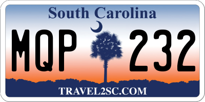 SC license plate MQP232