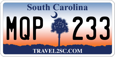SC license plate MQP233