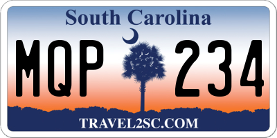 SC license plate MQP234
