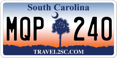 SC license plate MQP240
