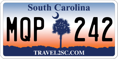 SC license plate MQP242
