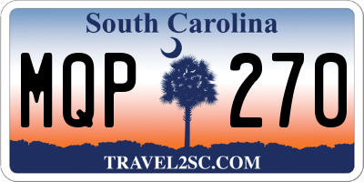 SC license plate MQP270
