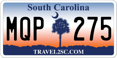 SC license plate MQP275