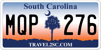 SC license plate MQP276