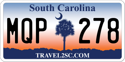 SC license plate MQP278