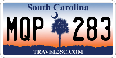 SC license plate MQP283