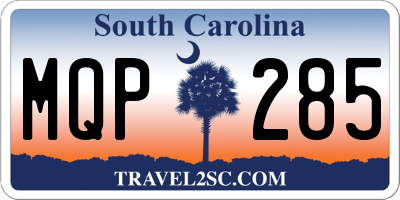 SC license plate MQP285