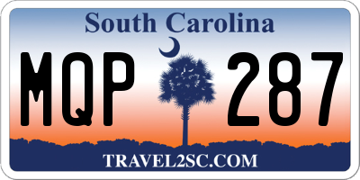SC license plate MQP287