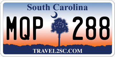 SC license plate MQP288