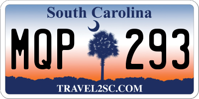 SC license plate MQP293