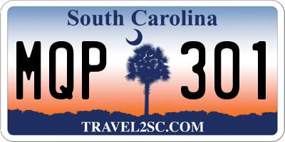 SC license plate MQP301