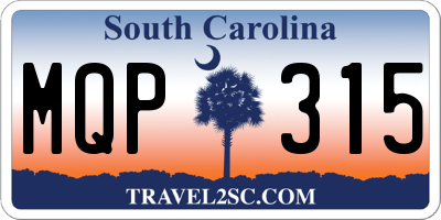 SC license plate MQP315