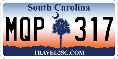 SC license plate MQP317
