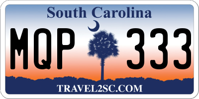 SC license plate MQP333