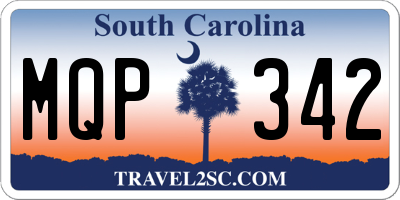SC license plate MQP342