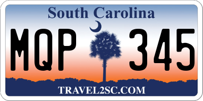 SC license plate MQP345