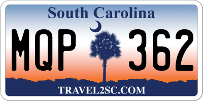 SC license plate MQP362