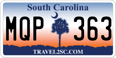 SC license plate MQP363