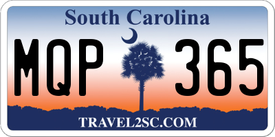 SC license plate MQP365