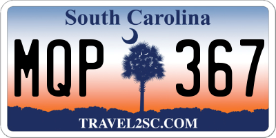 SC license plate MQP367