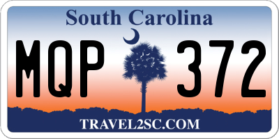 SC license plate MQP372