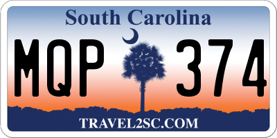 SC license plate MQP374
