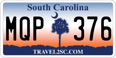 SC license plate MQP376