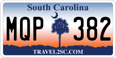 SC license plate MQP382