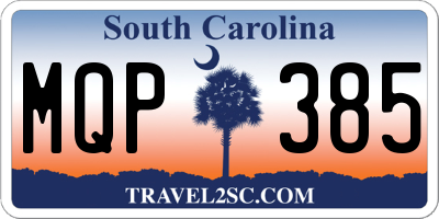 SC license plate MQP385