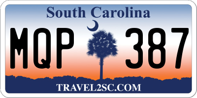 SC license plate MQP387