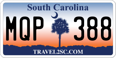 SC license plate MQP388