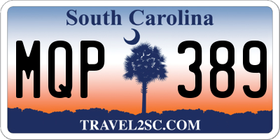 SC license plate MQP389