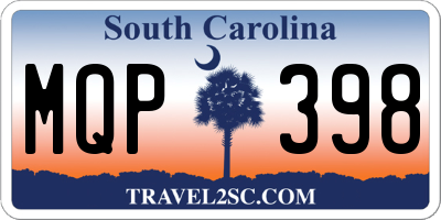 SC license plate MQP398