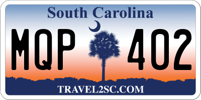 SC license plate MQP402